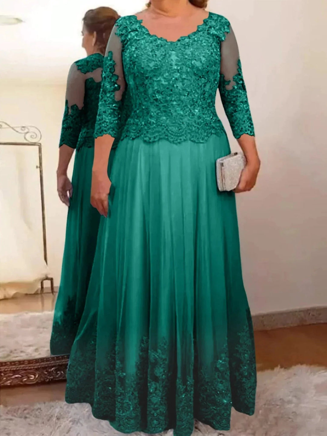 A-Line/Princess Tulle Mother of the Bride Dresses with Applique by Dreamylily