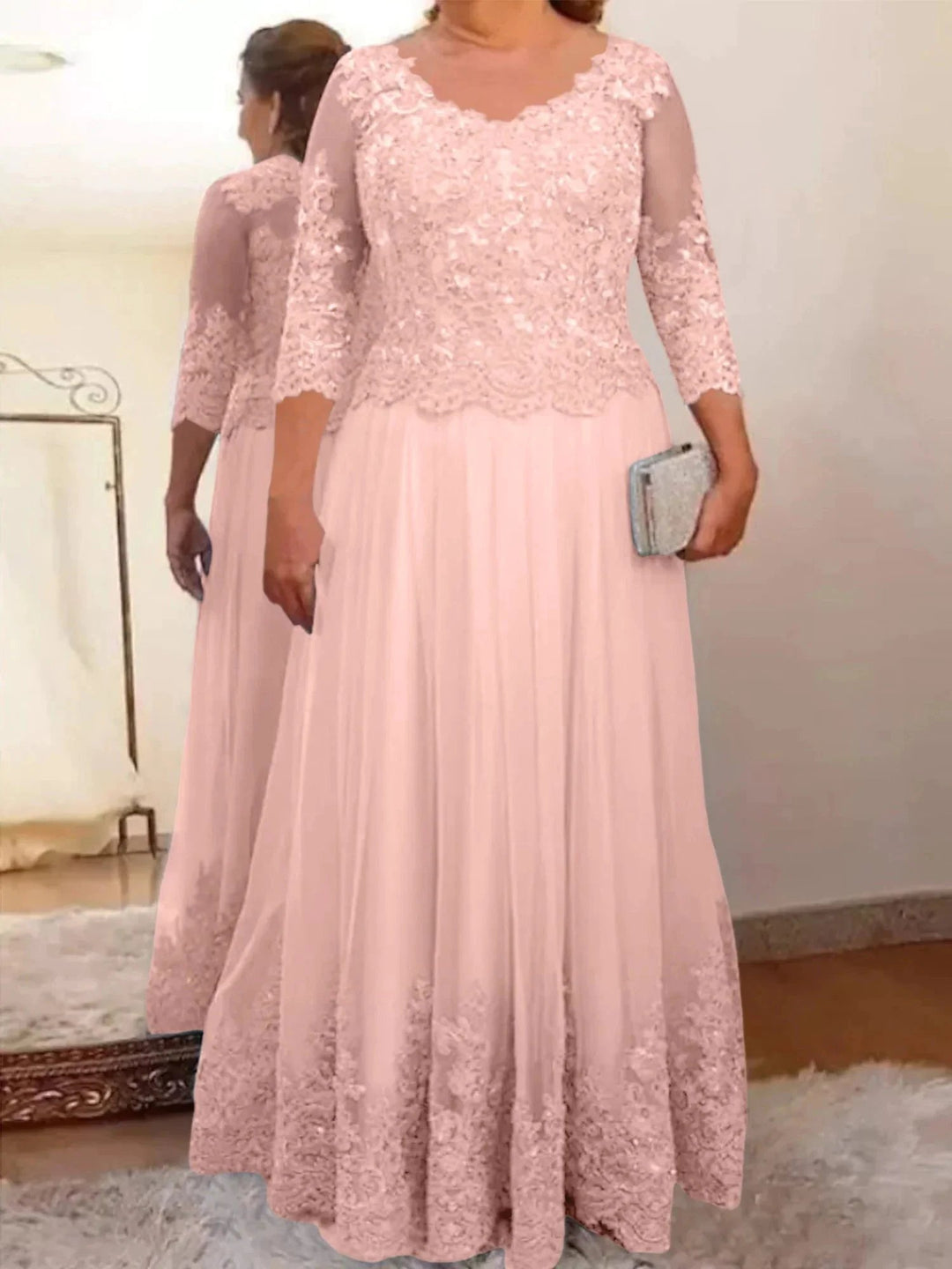 A-Line/Princess Tulle Mother of the Bride Dresses with Applique by Dreamylily