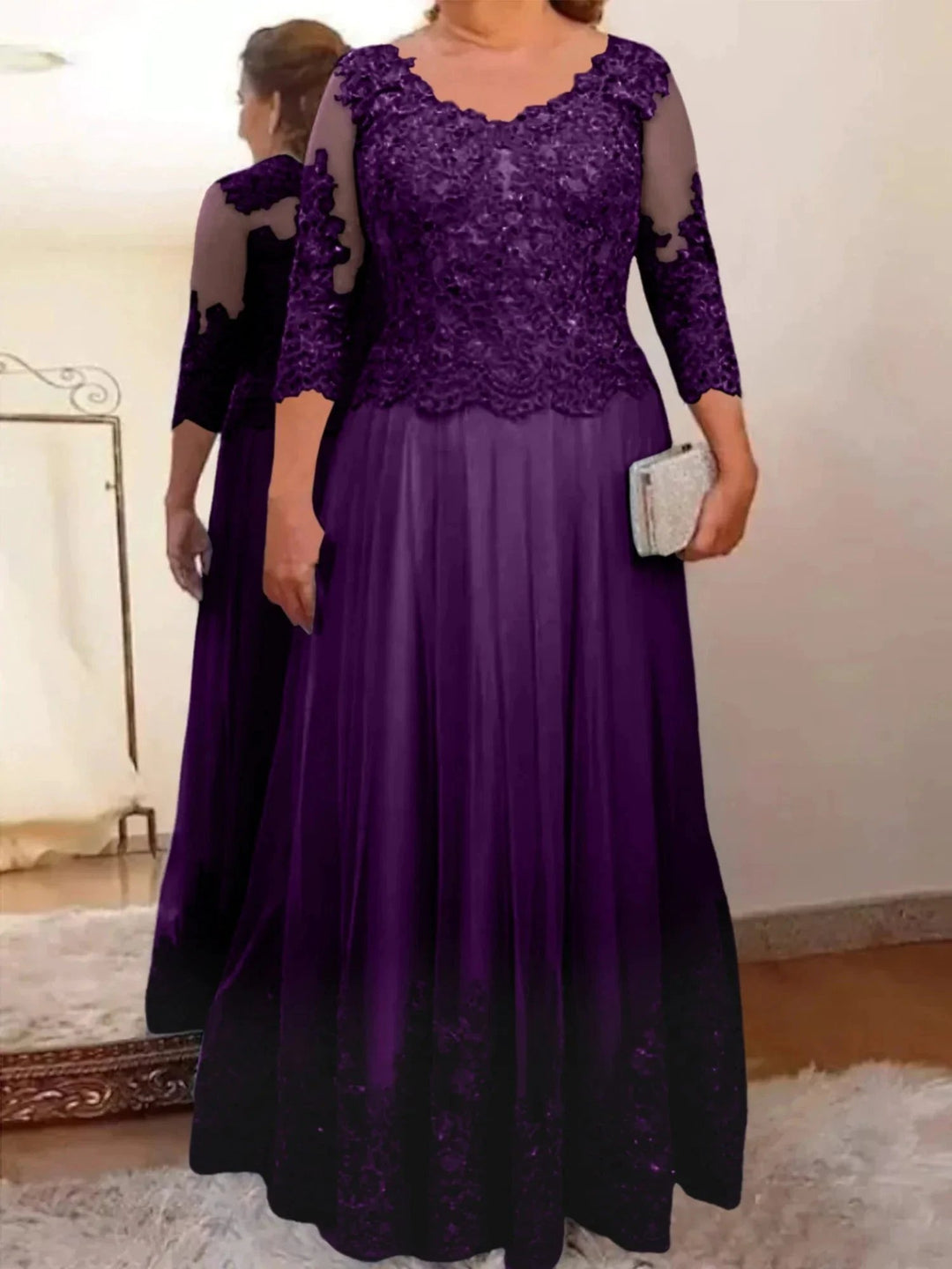 A-Line/Princess Tulle Mother of the Bride Dresses with Applique by Dreamylily
