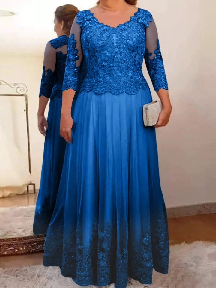 A-Line/Princess Tulle Mother of the Bride Dresses with Applique by Dreamylily
