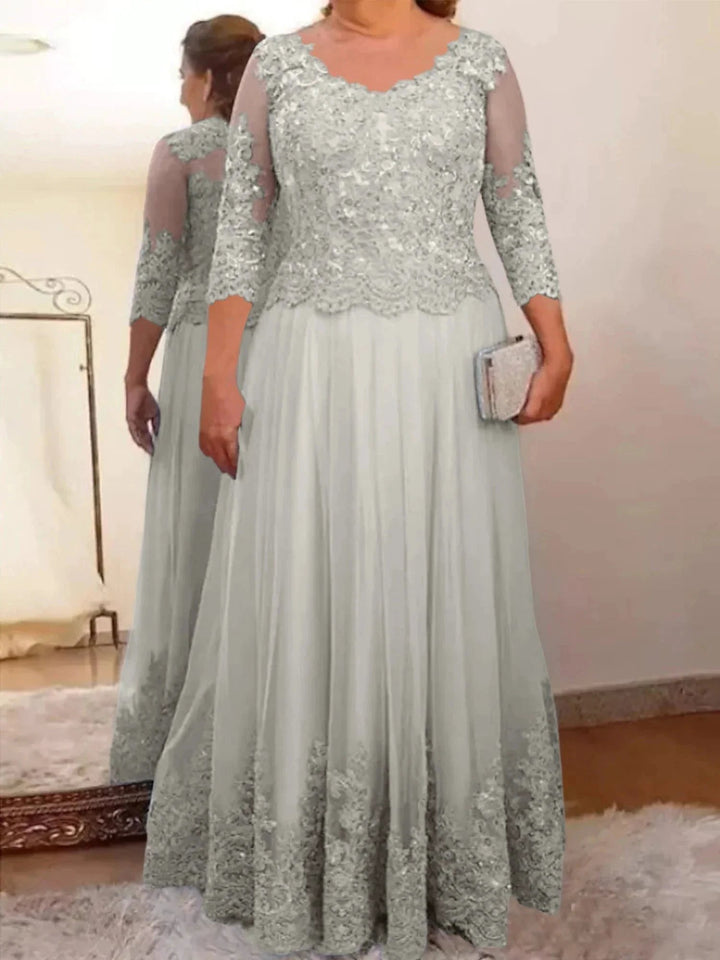 A-Line/Princess Tulle Mother of the Bride Dresses with Applique by Dreamylily