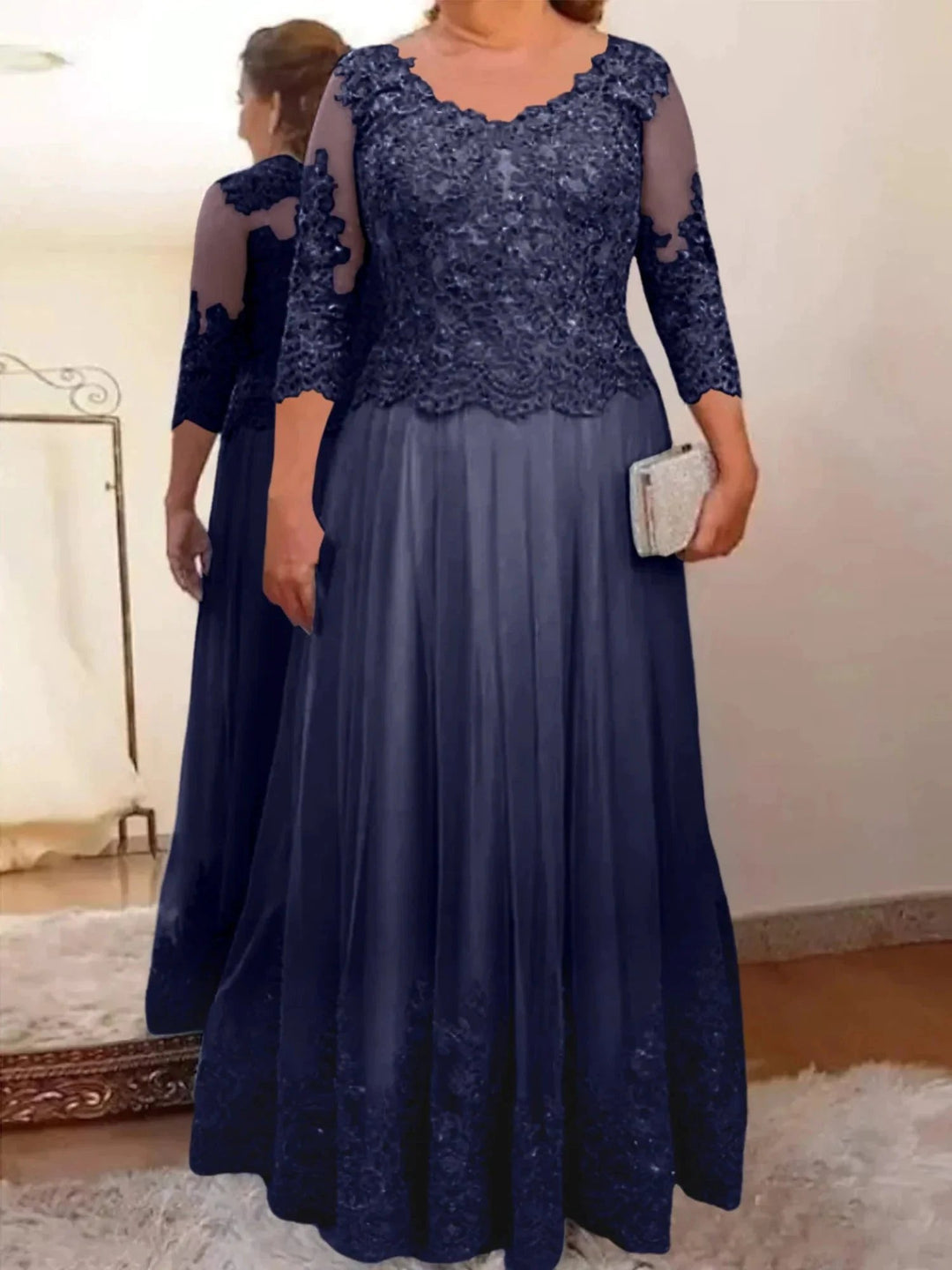A-Line/Princess Tulle Mother of the Bride Dresses with Applique by Dreamylily