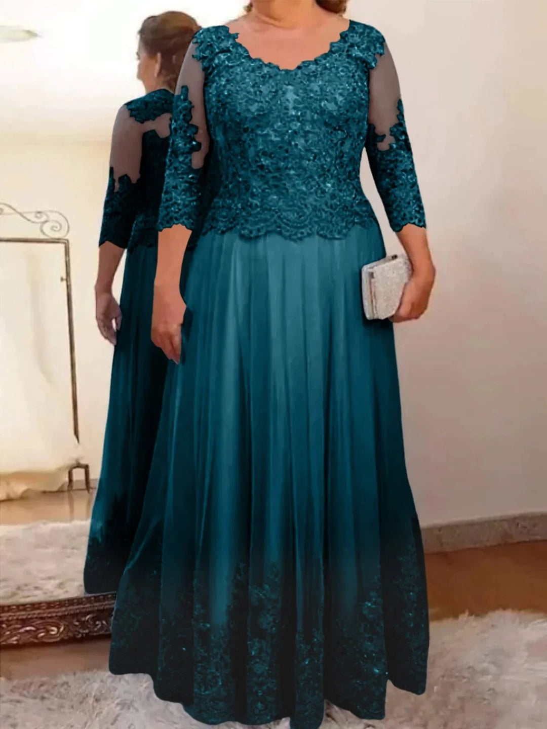 A-Line/Princess Tulle Mother of the Bride Dresses with Applique by Dreamylily