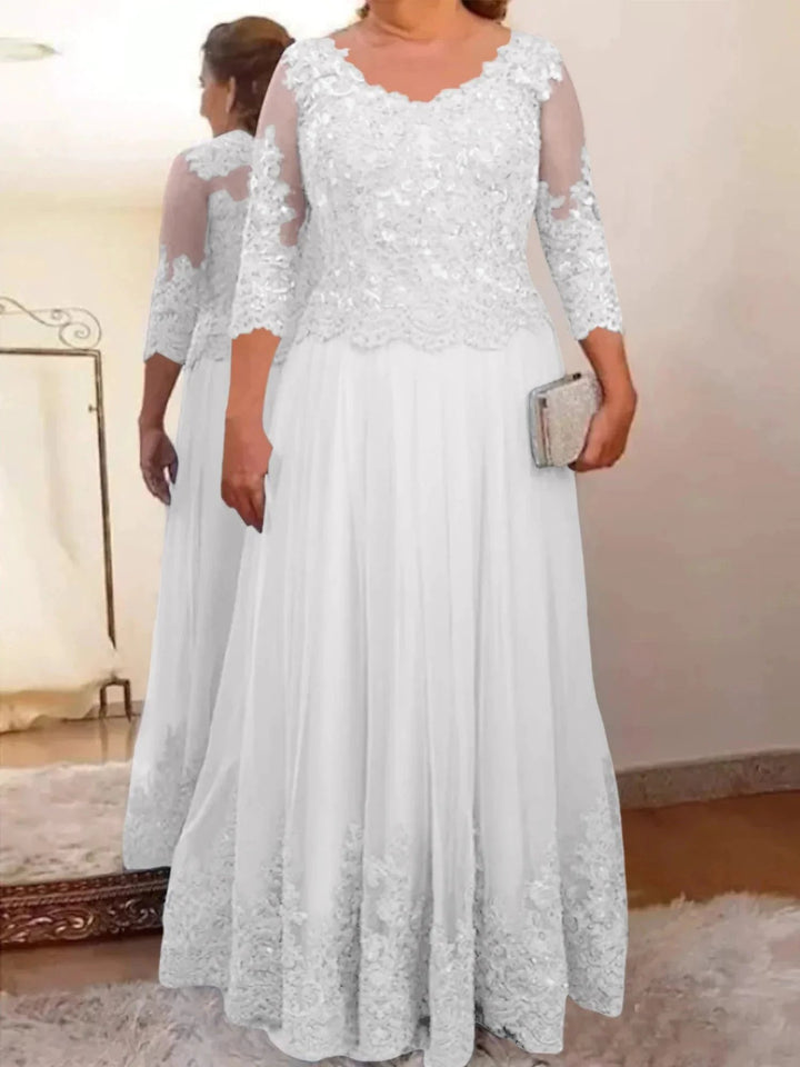A-Line/Princess Tulle Mother of the Bride Dresses with Applique by Dreamylily