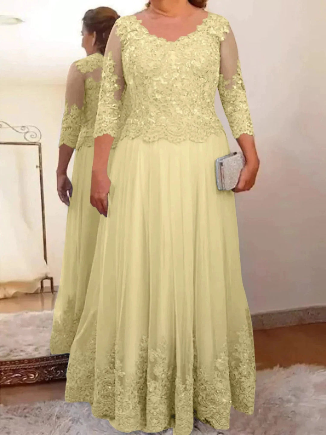 A-Line/Princess Tulle Mother of the Bride Dresses with Applique by Dreamylily
