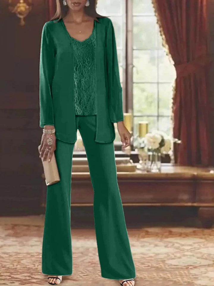Chiffon Mother of the Bride Pantsuits with Jacket by Dreamylily