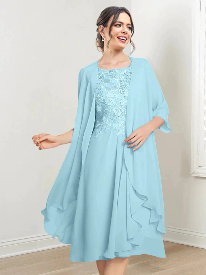 A-Line/Princess Scoop Knee-Length Mother of the Bride Dresses by Dreamylily