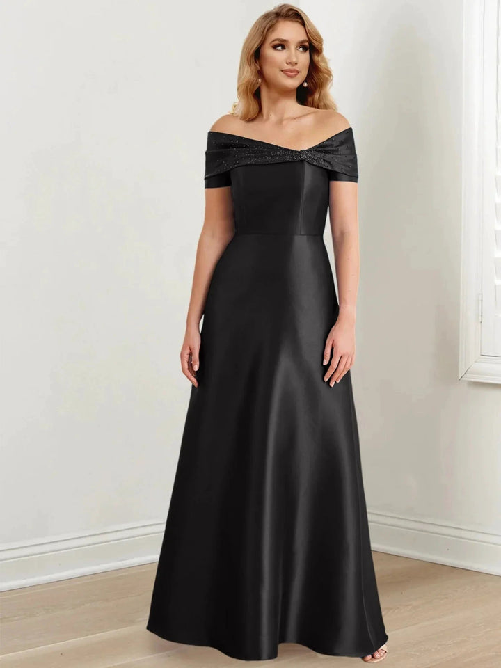 A-Line/Princess Off-the-Shoulder Floor-Length Mother of the Bride Dresses by Dreamylily