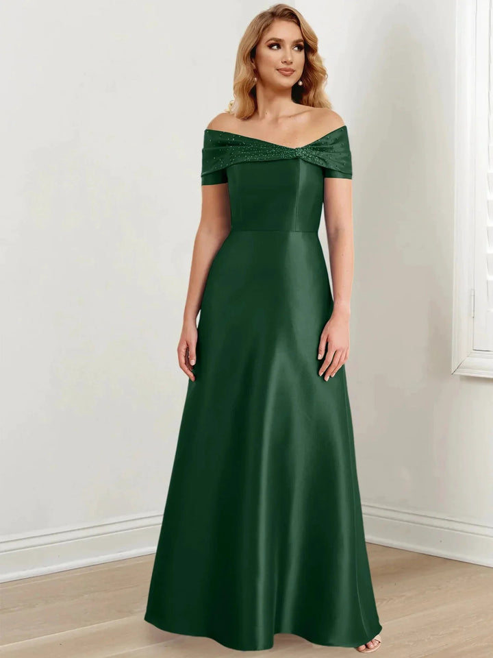 A-Line/Princess Off-the-Shoulder Floor-Length Mother of the Bride Dresses by Dreamylily