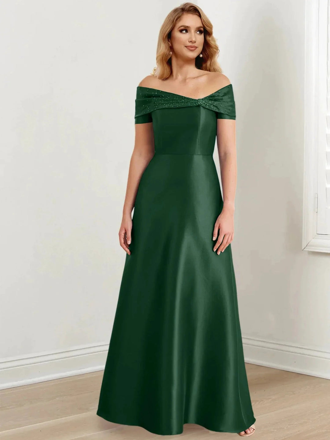 A-Line/Princess Off-the-Shoulder Floor-Length Mother of the Bride Dresses by Dreamylily