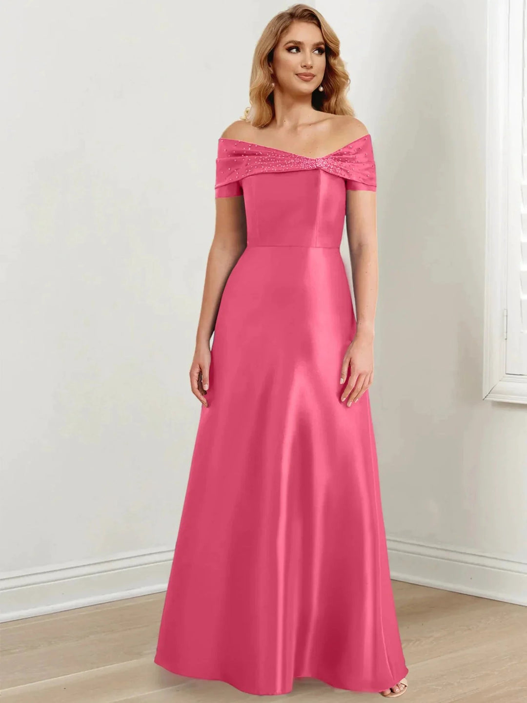 A-Line/Princess Off-the-Shoulder Floor-Length Mother of the Bride Dresses by Dreamylily