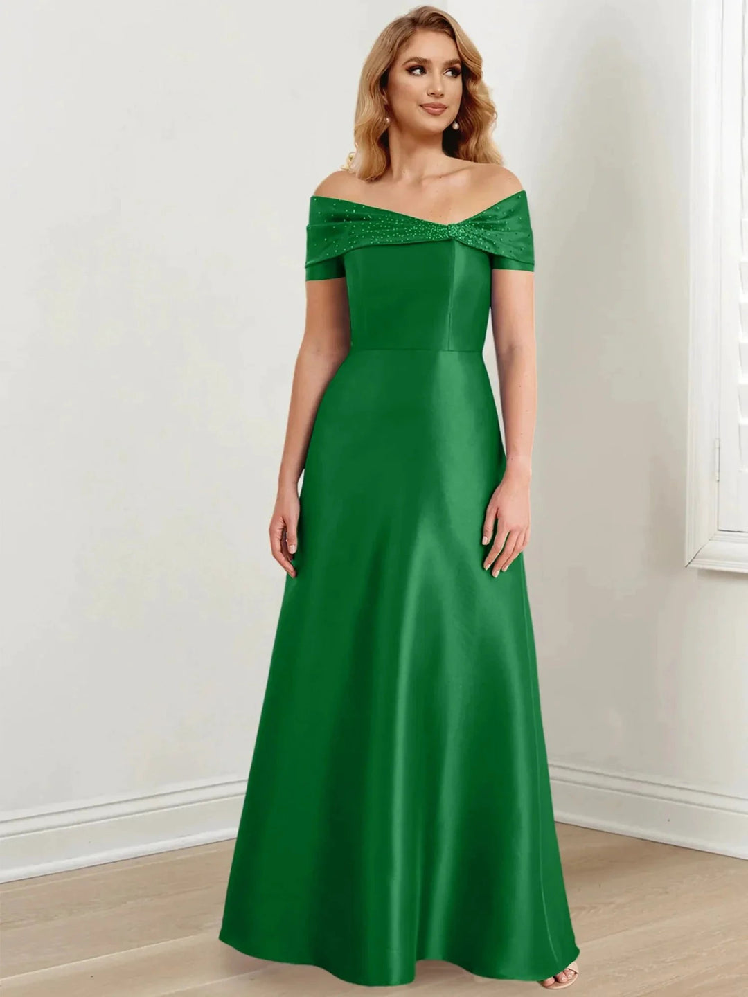 A-Line/Princess Off-the-Shoulder Floor-Length Mother of the Bride Dresses by Dreamylily