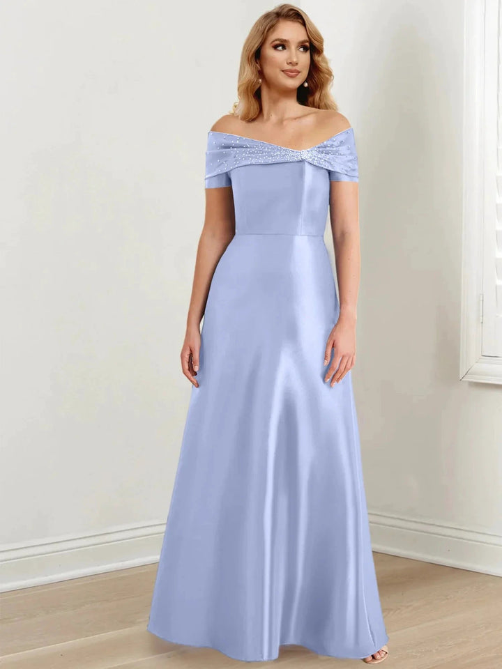 A-Line/Princess Off-the-Shoulder Floor-Length Mother of the Bride Dresses by Dreamylily