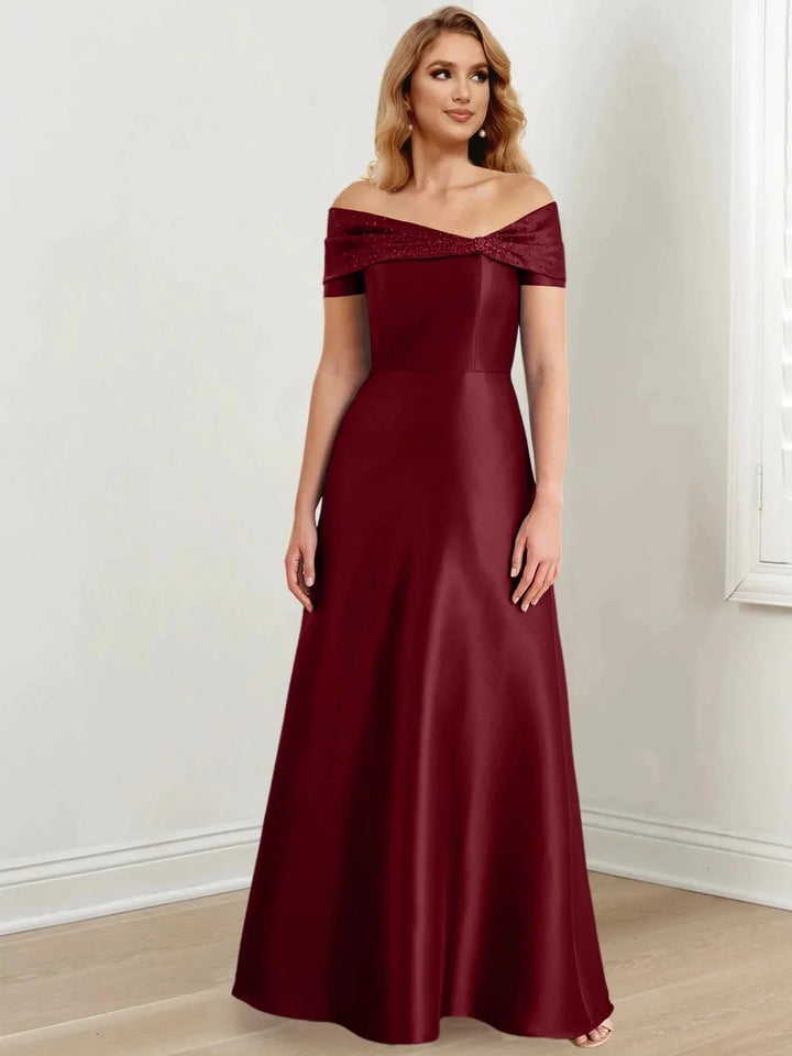 A-Line/Princess Off-the-Shoulder Floor-Length Mother of the Bride Dresses by Dreamylily
