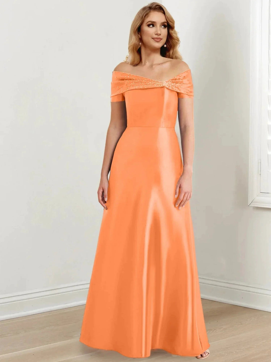A-Line/Princess Off-the-Shoulder Floor-Length Mother of the Bride Dresses by Dreamylily
