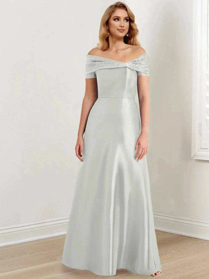 A-Line/Princess Off-the-Shoulder Floor-Length Mother of the Bride Dresses by Dreamylily