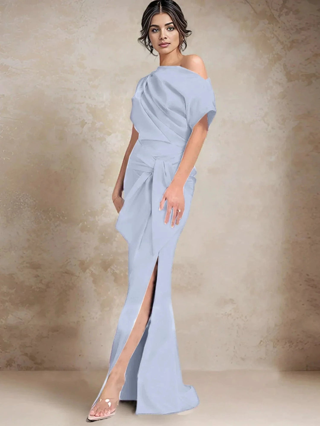 Trumpet/Mermaid One-Shoulder Mother of the Bride Dresses with Split Side by Dreamylily