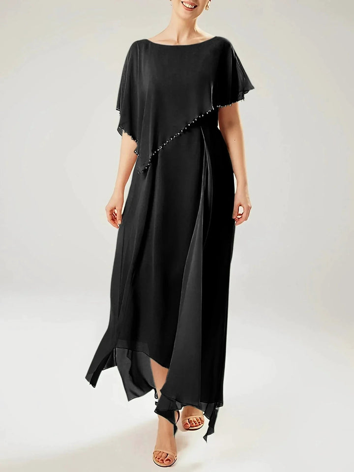 Sheath/Column Scoop Short Sleeves Mother of the Bride Dresses with Tassel by Dreamylily