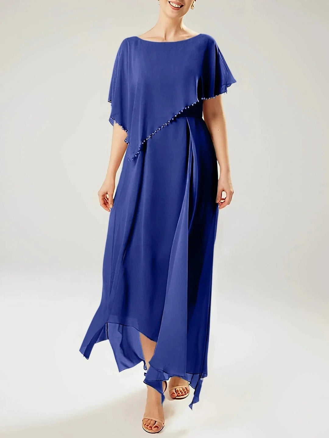 Sheath/Column Scoop Short Sleeves Mother of the Bride Dresses with Tassel by Dreamylily