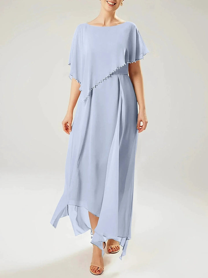 Sheath/Column Scoop Short Sleeves Mother of the Bride Dresses with Tassel by Dreamylily