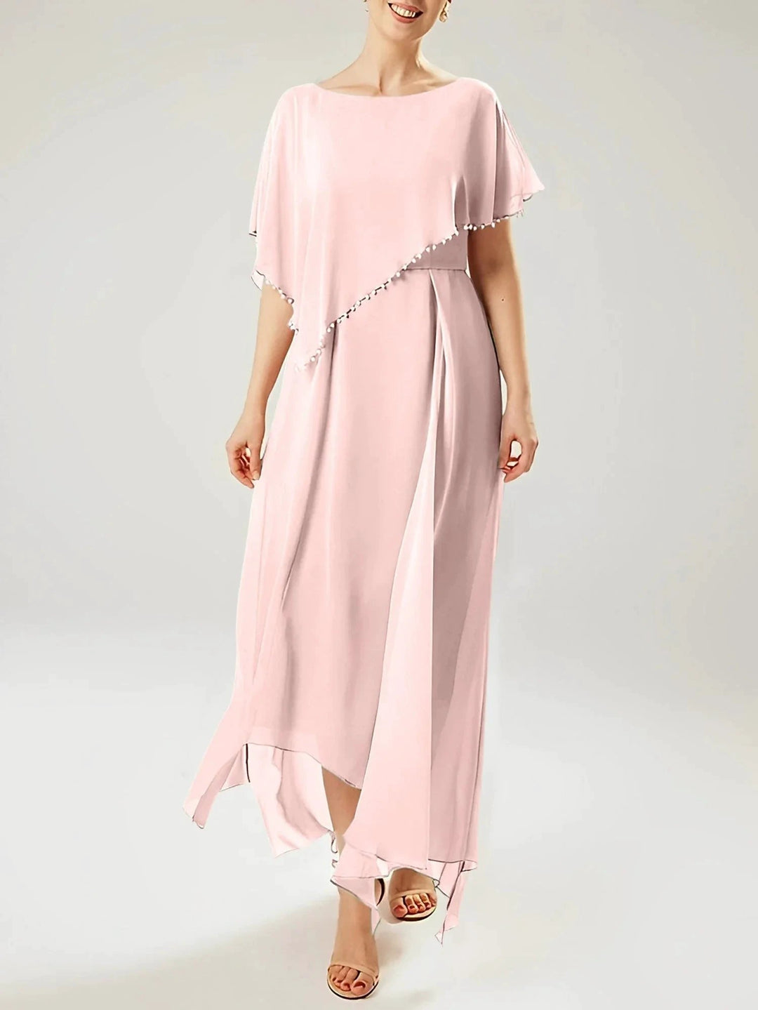 Sheath/Column Scoop Short Sleeves Mother of the Bride Dresses with Tassel by Dreamylily