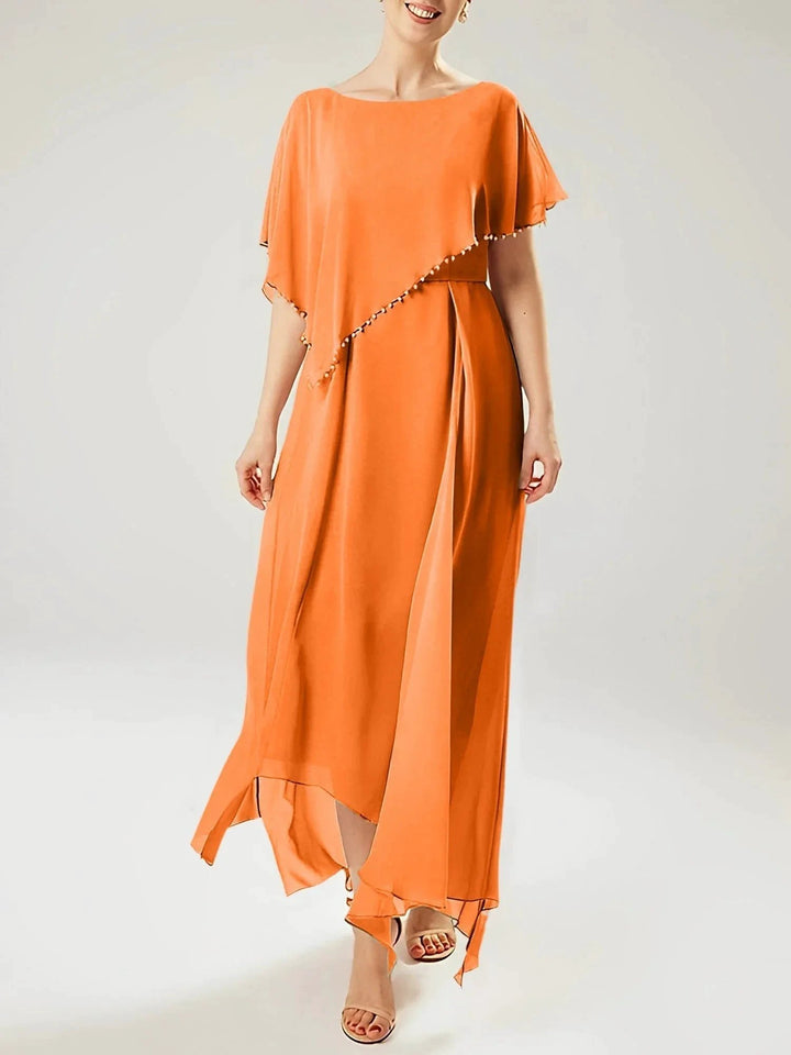 Sheath/Column Scoop Short Sleeves Mother of the Bride Dresses with Tassel by Dreamylily