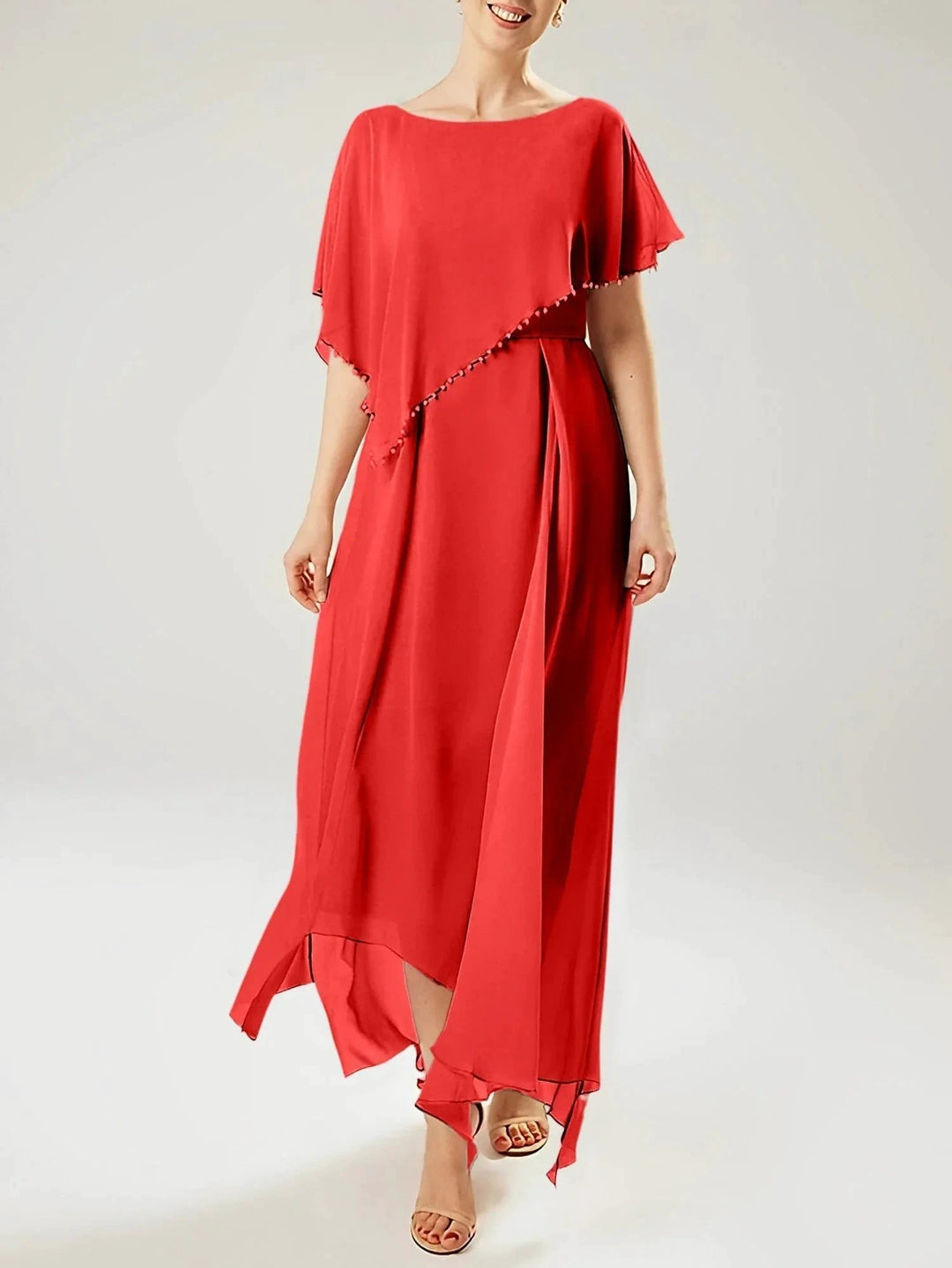 Sheath/Column Scoop Short Sleeves Mother of the Bride Dresses with Tassel by Dreamylily