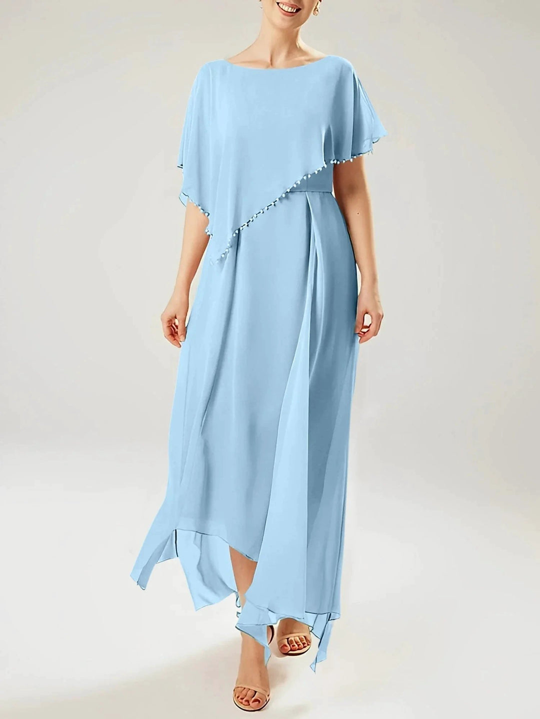 Sheath/Column Scoop Short Sleeves Mother of the Bride Dresses with Tassel by Dreamylily