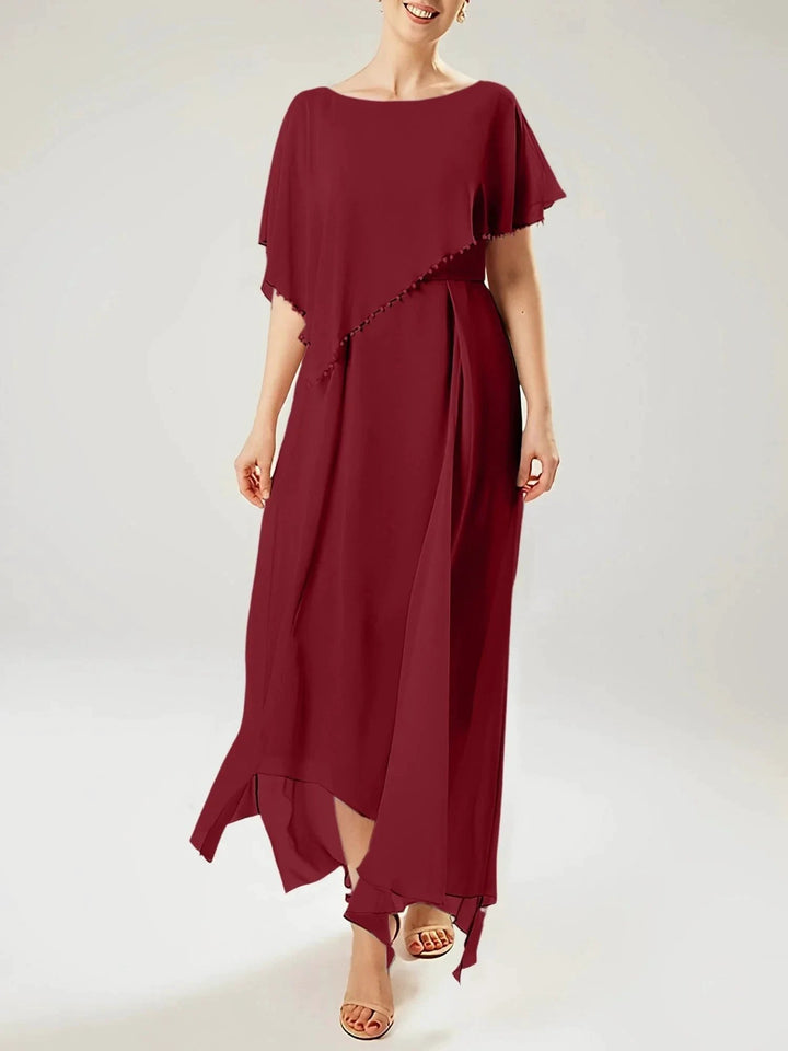Sheath/Column Scoop Short Sleeves Mother of the Bride Dresses with Tassel by Dreamylily