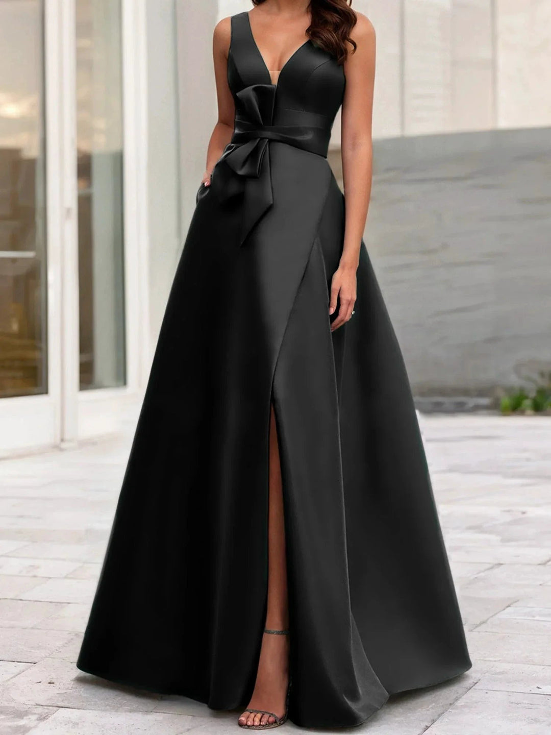 A-Line/Princess V-Neck Sleeveless Mother Of The Bride Dresses With Split Side by Dreamylily