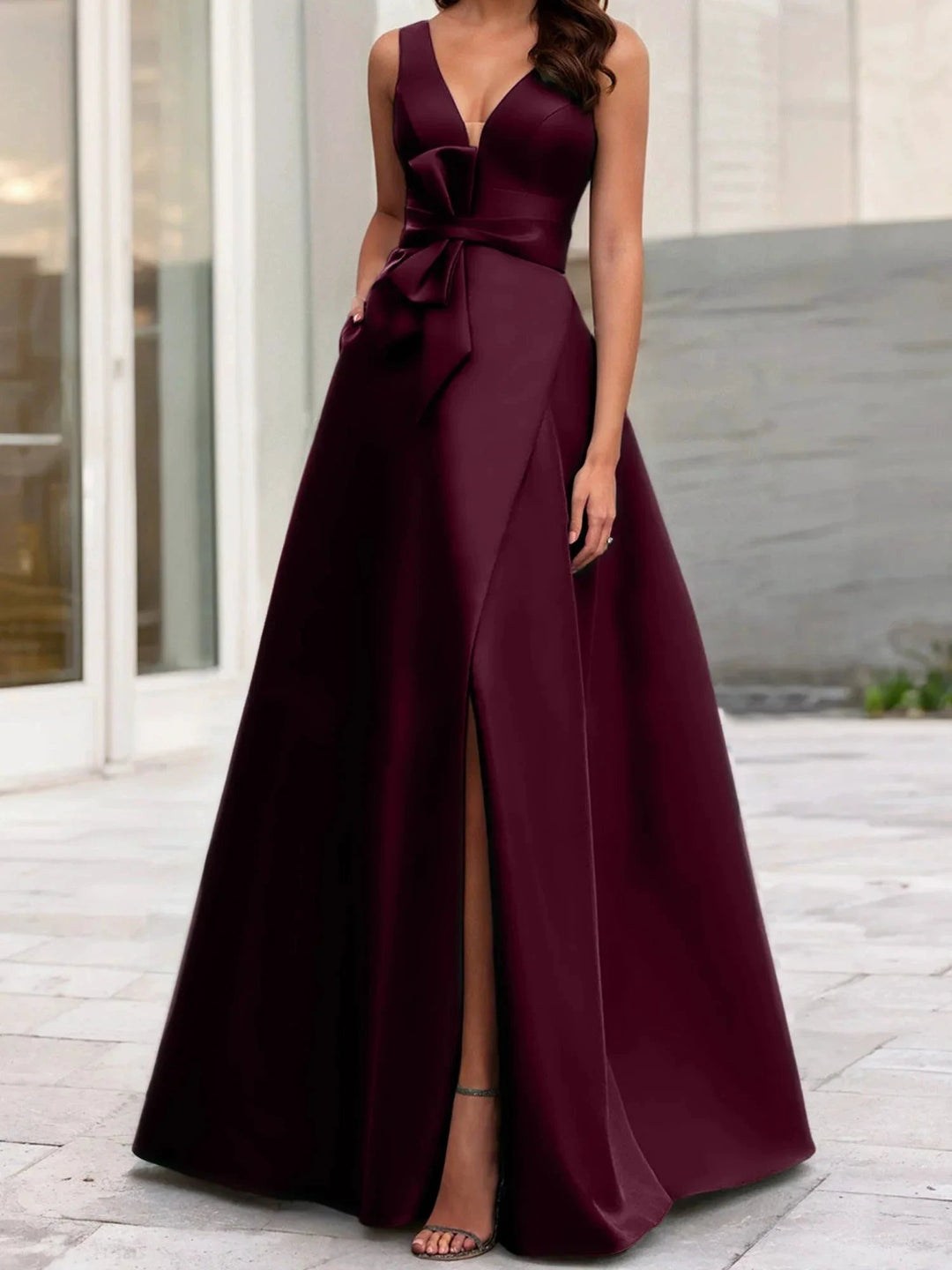 A-Line/Princess V-Neck Sleeveless Mother Of The Bride Dresses With Split Side by Dreamylily