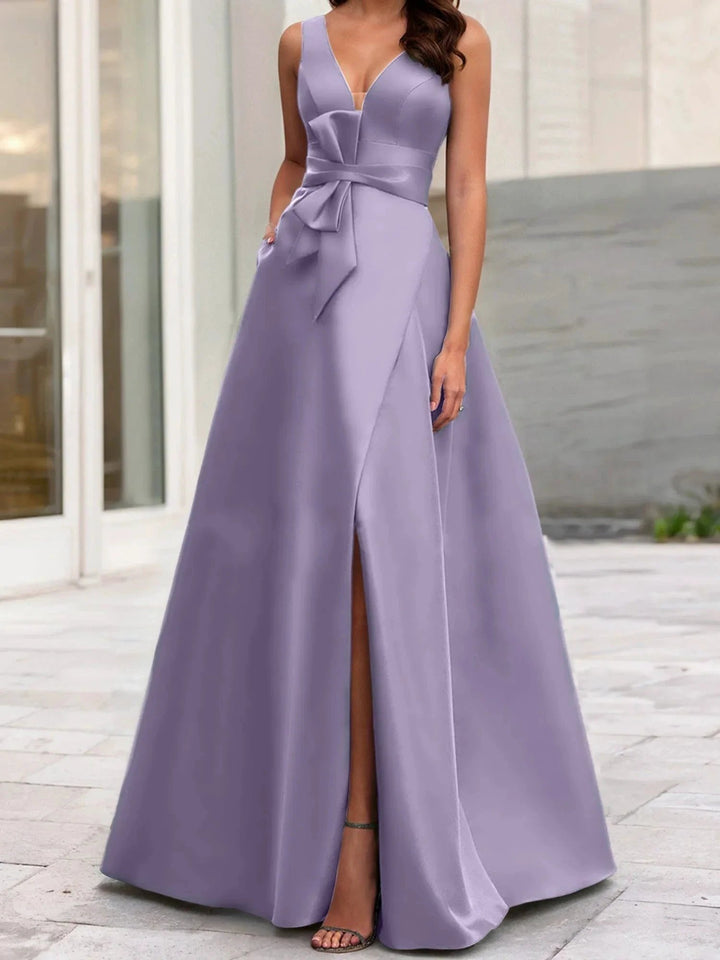 A-Line/Princess V-Neck Sleeveless Mother Of The Bride Dresses With Split Side by Dreamylily