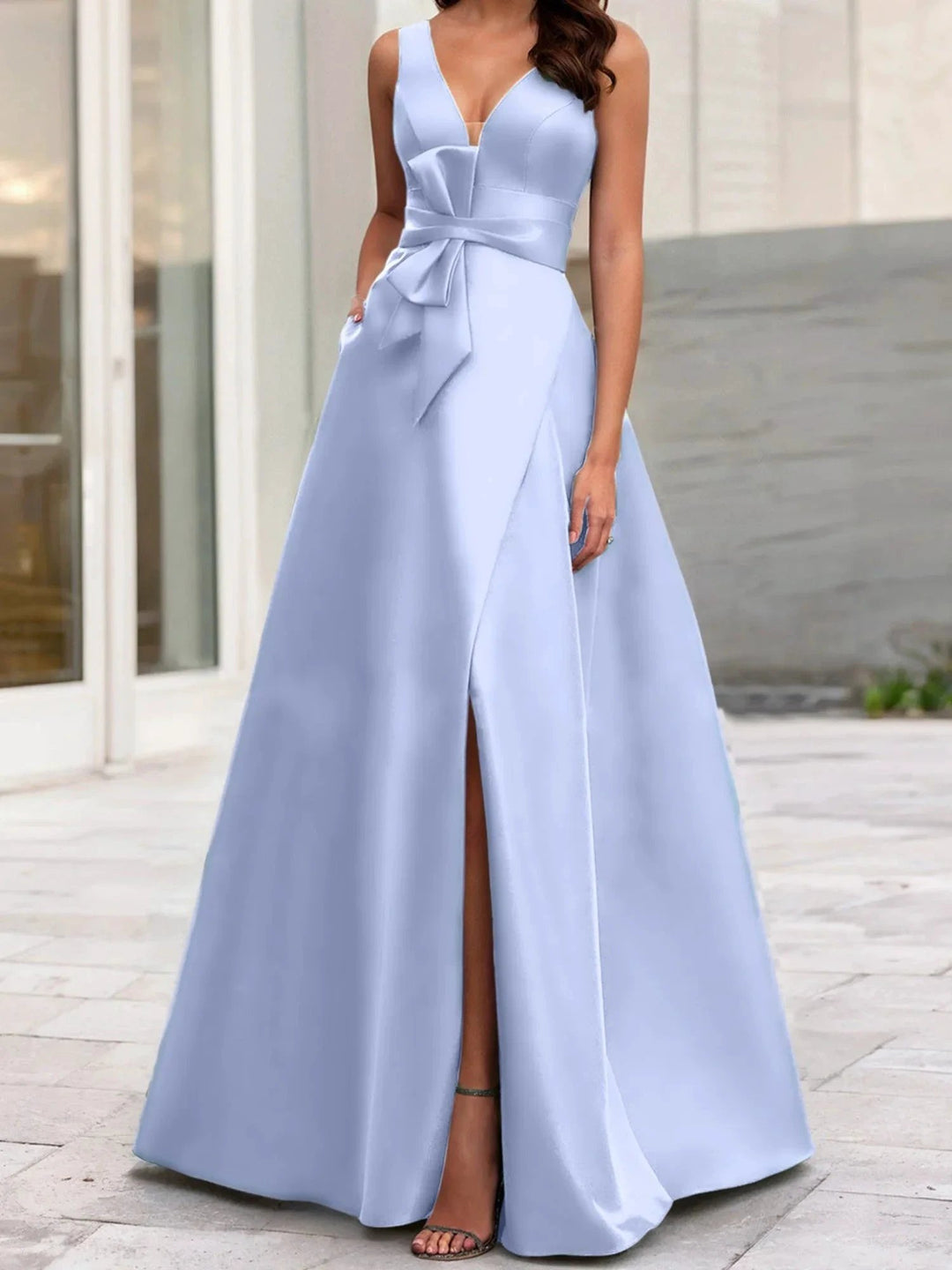 A-Line/Princess V-Neck Sleeveless Mother Of The Bride Dresses With Split Side by Dreamylily
