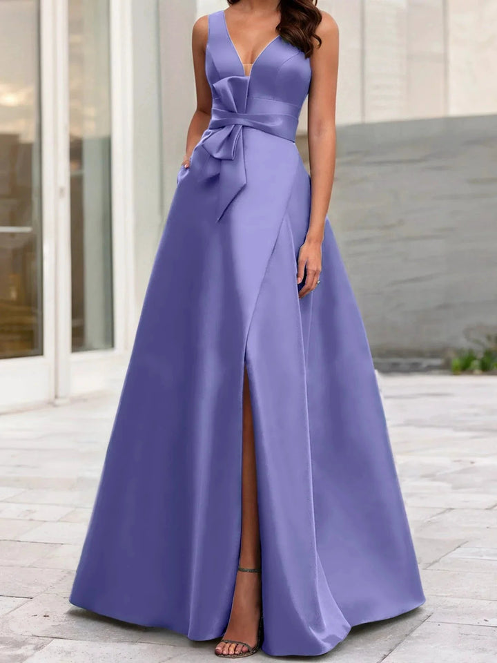 A-Line/Princess V-Neck Sleeveless Mother Of The Bride Dresses With Split Side by Dreamylily