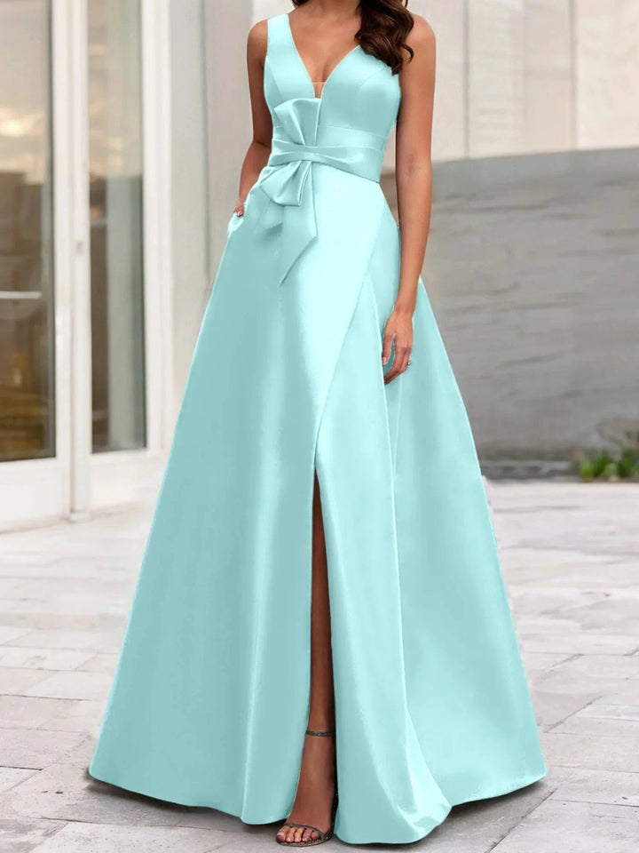 A-Line/Princess V-Neck Sleeveless Mother Of The Bride Dresses With Split Side by Dreamylily