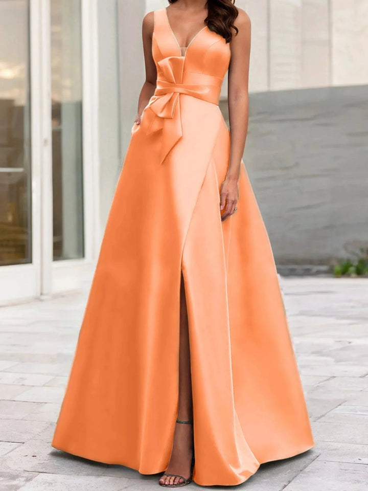 A-Line/Princess V-Neck Sleeveless Mother Of The Bride Dresses With Split Side by Dreamylily