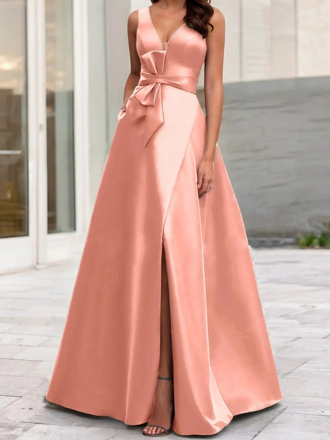 A-Line/Princess V-Neck Sleeveless Mother Of The Bride Dresses With Split Side by Dreamylily