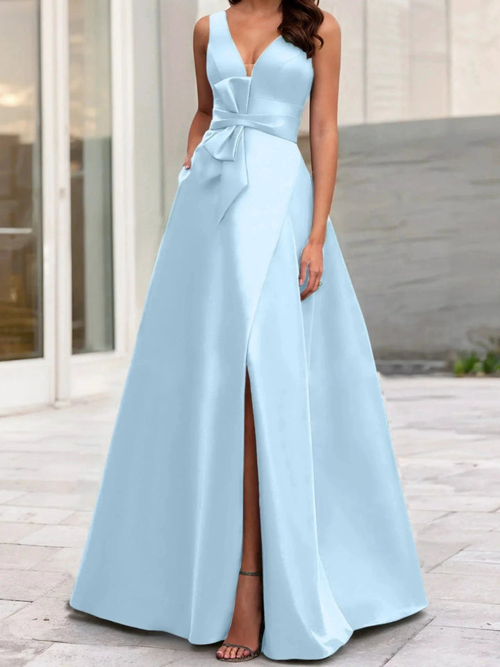 A-Line/Princess V-Neck Sleeveless Mother Of The Bride Dresses With Split Side by Dreamylily