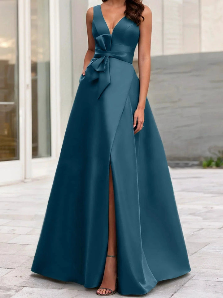A-Line/Princess V-Neck Sleeveless Mother Of The Bride Dresses With Split Side by Dreamylily