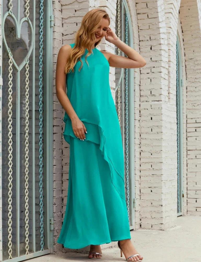 Chiffon Long Plus Size Mother of Bride Dresses Formal Bridesmaid Prom Gown SY28019 by numbersea