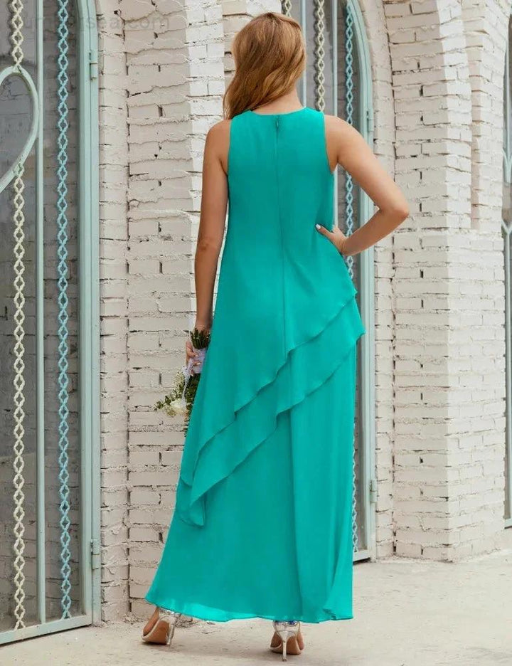 Chiffon Long Plus Size Mother of Bride Dresses Formal Bridesmaid Prom Gown SY28019 by numbersea