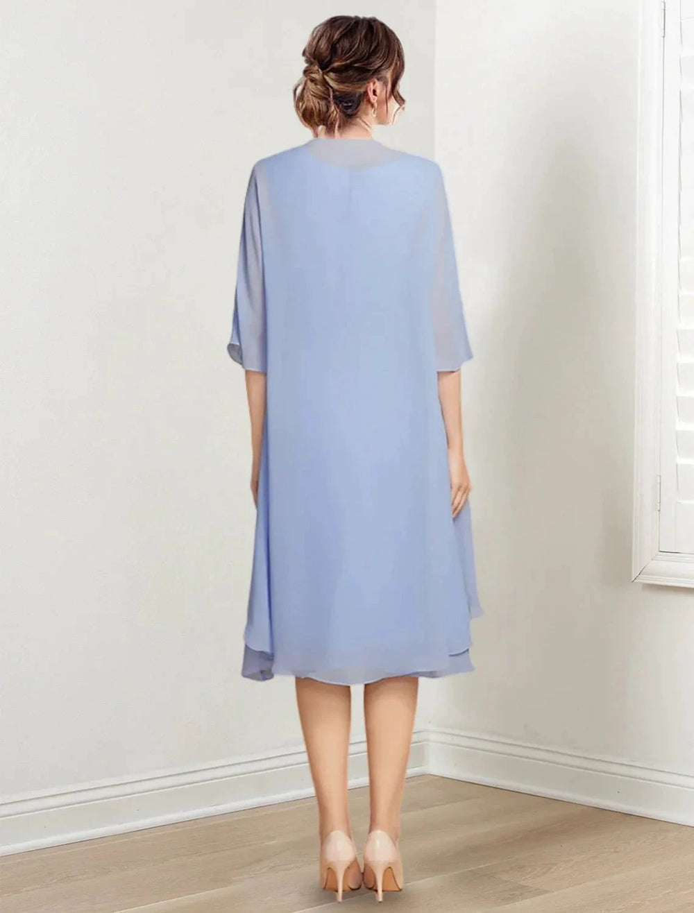 A-Line/Princess Scoop Knee-Length Mother of the Bride Dresses by Dreamylily