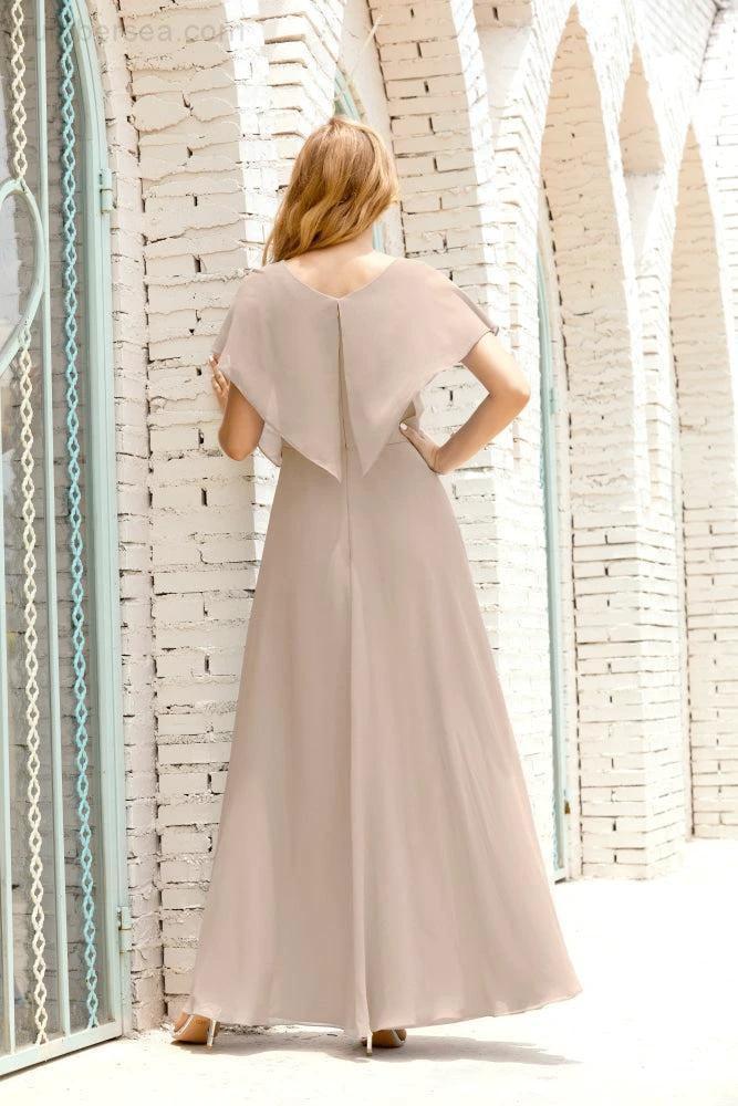 Numbersea Mother of The Bride Dresses Plus Size V-Neck Floor Length Formal Prom Dress for Wedding Guest 28020 by numbersea