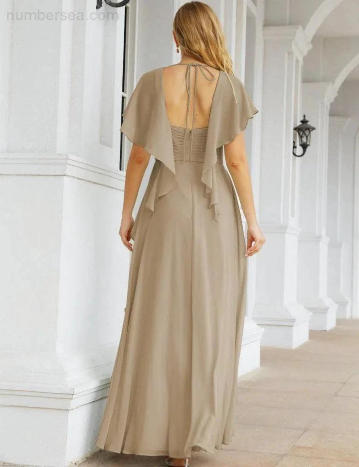 Numbersea Bridesmaid Dresses Backless Formal Prom Gowns for Evening Party Mother of The Bride Dress 28040 by numbersea