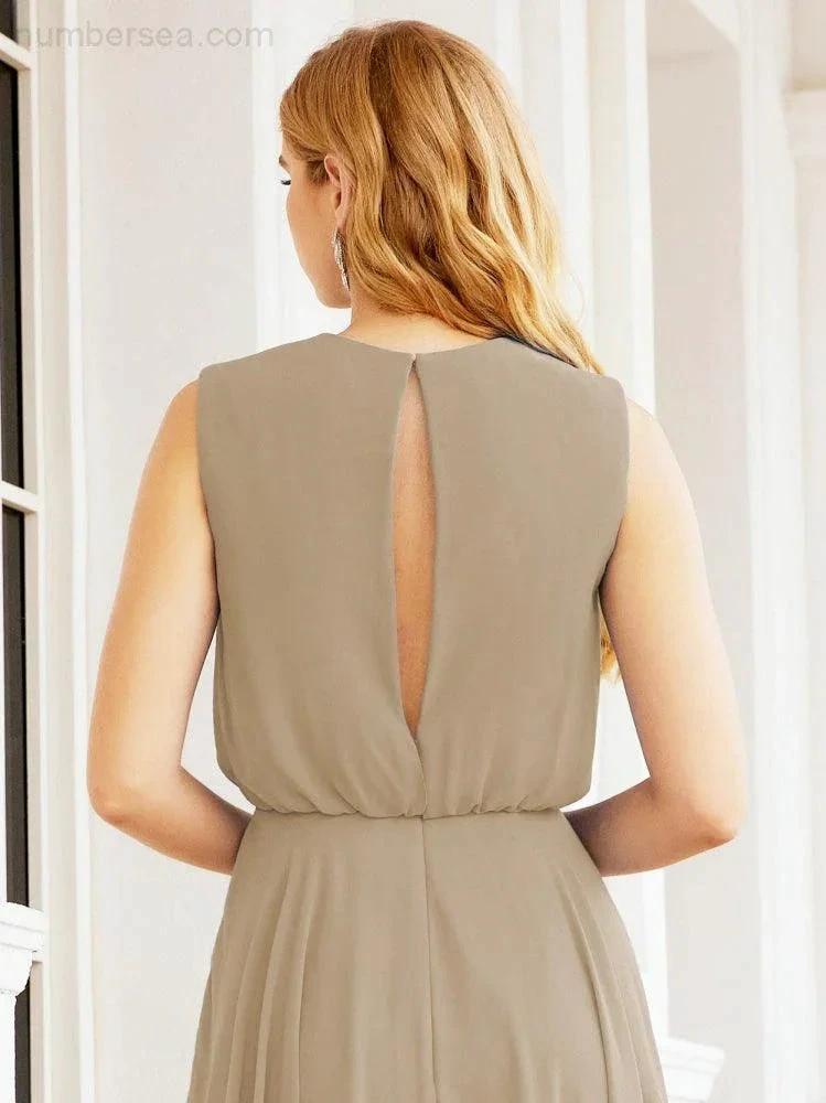 Numbersea Sleeveless Long Bridesmaid Dress A line Formal Evening Prom Gown 28025 by numbersea