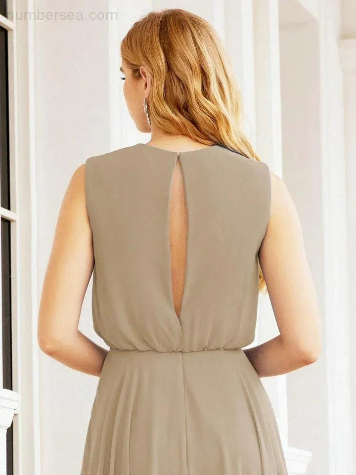 Numbersea Sleeveless Long Bridesmaid Dress A line Formal Evening Prom Gown 28025 by numbersea