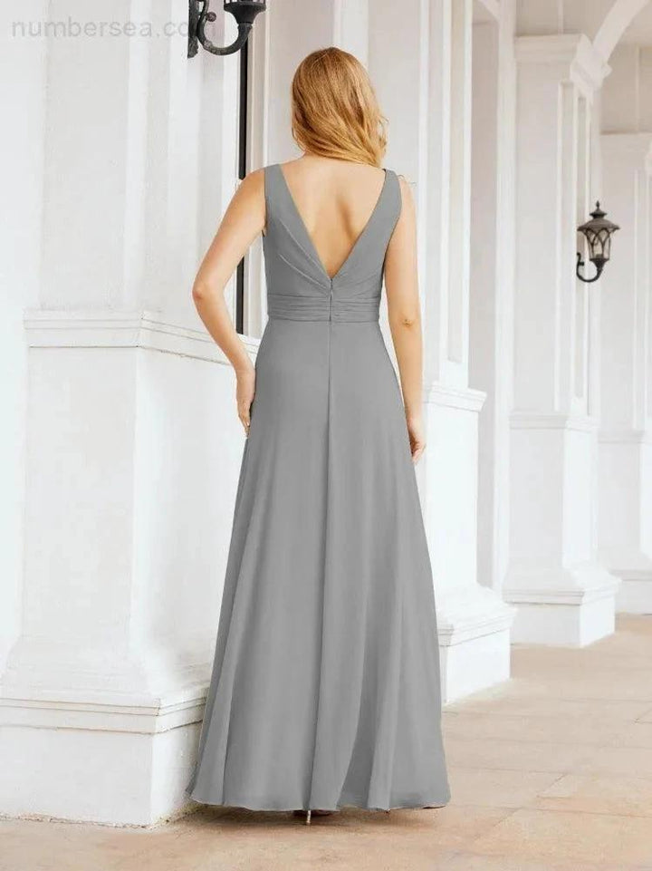 Numbersea Bridesmaid Dresses for Wedding Ruffles Long Formal Prom Gowns 28039 by numbersea