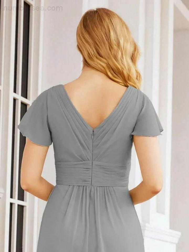 Numbersea Formal Prom Gowns for Mother of The Bride Cap Sleeves Bridesmaid Dress 28047 by numbersea