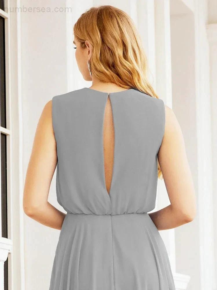 Numbersea Sleeveless Long Bridesmaid Dress A line Formal Evening Prom Gown 28025 by numbersea