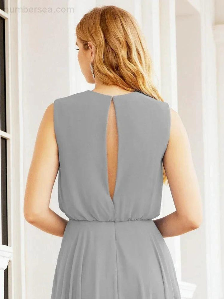 Numbersea Sleeveless Long Bridesmaid Dress A line Formal Evening Prom Gown 28025 by numbersea